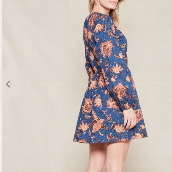 A.L.C. Myra Mini Dress in Blue/Pink Paisley Floral Size 4 - Picture 4 of 14